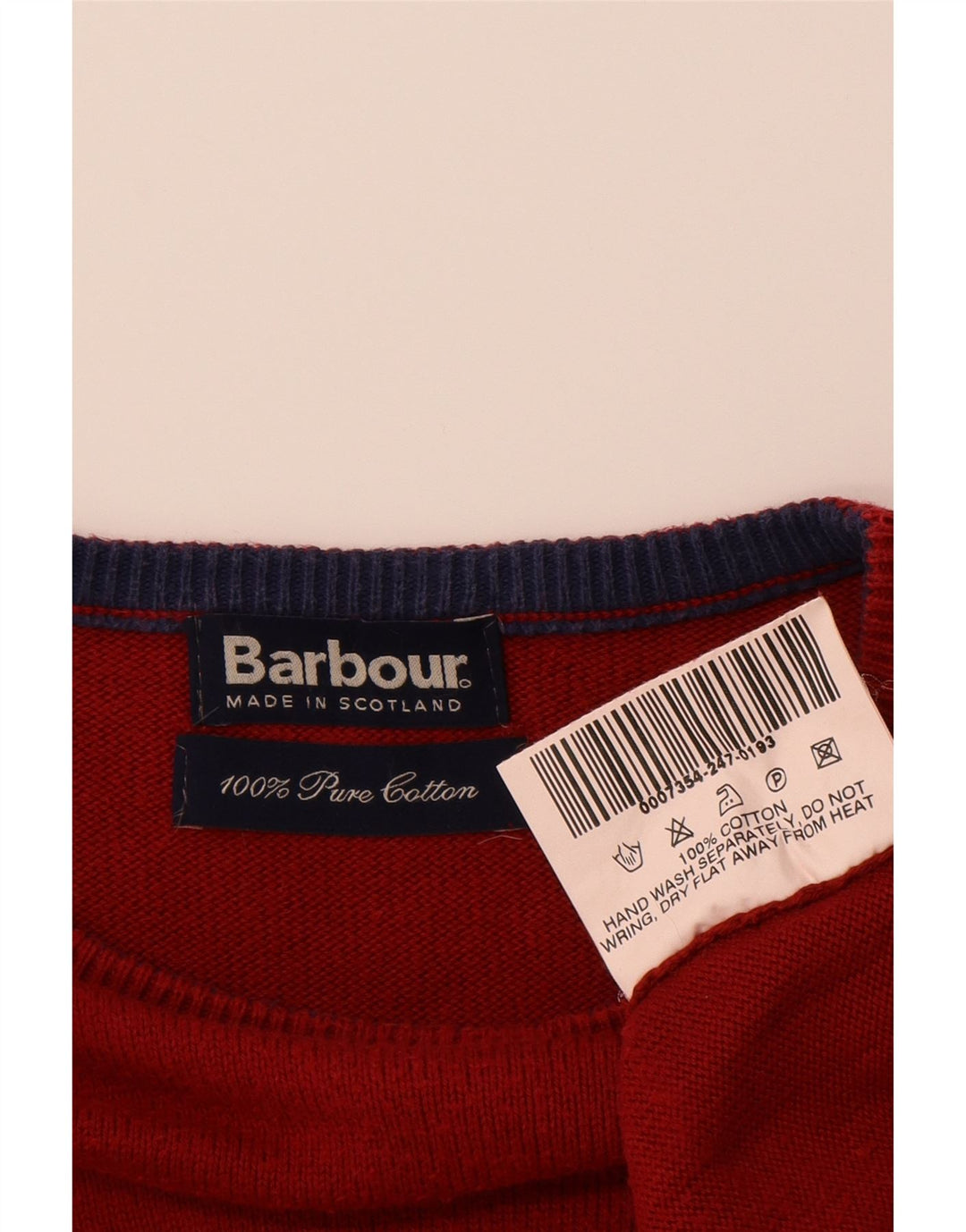 BARBOUR Mens Crew Neck Jumper Sweater Large Burgundy Cotton Vintage Barbour and Second-Hand Barbour from Messina Hembry 