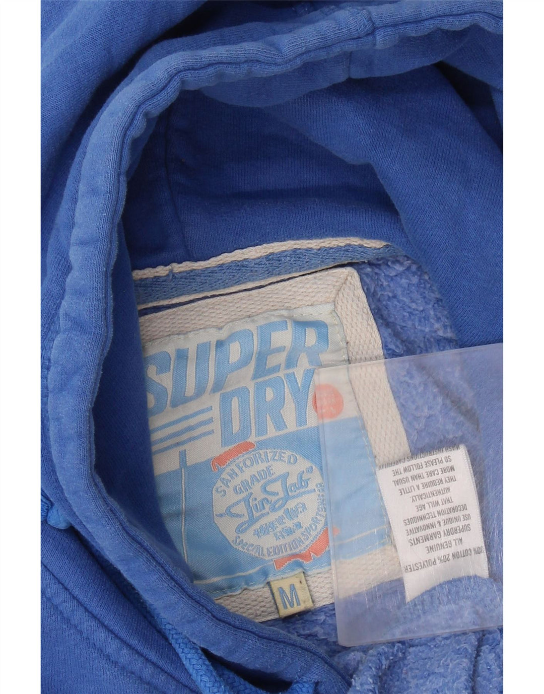 Superdry Mens Graphic Hoodie Jumper Medium Blue Cotton
