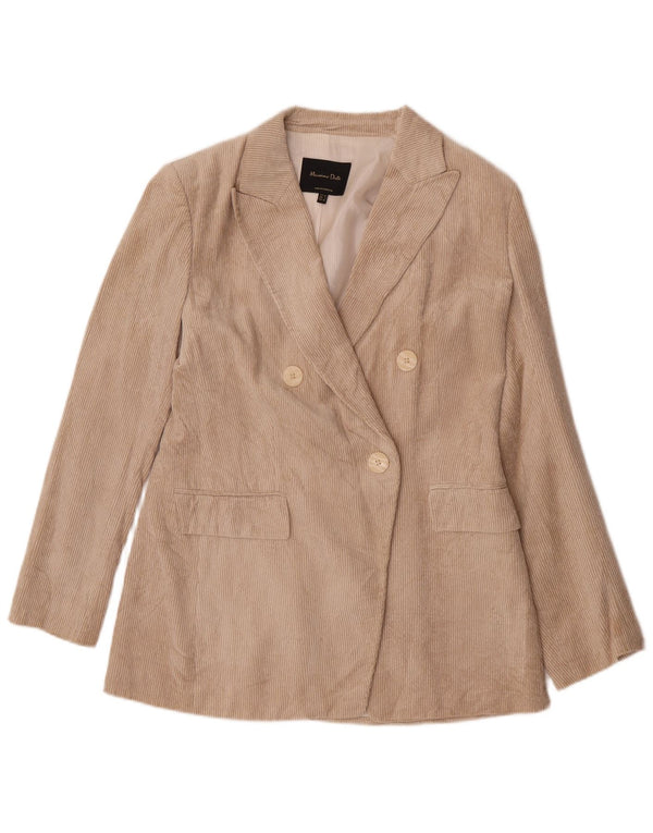 Massimo Dutti Womens Corduroy Blazer Jacket EU 40 Medium Beige
