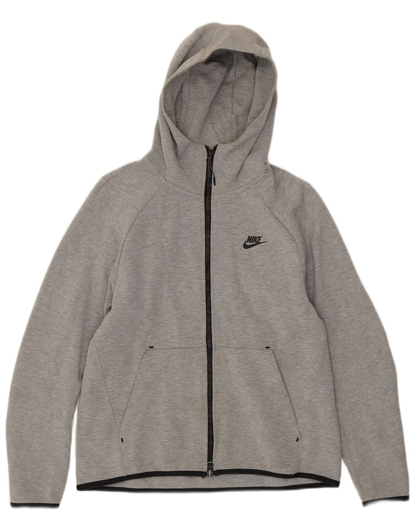 Nike Mens Zip Hoodie Sweater Medium Grey Cotton
