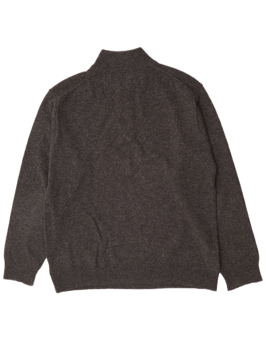 Asics Mens Zip Neck Jumper Sweater XL Grey Lambswool