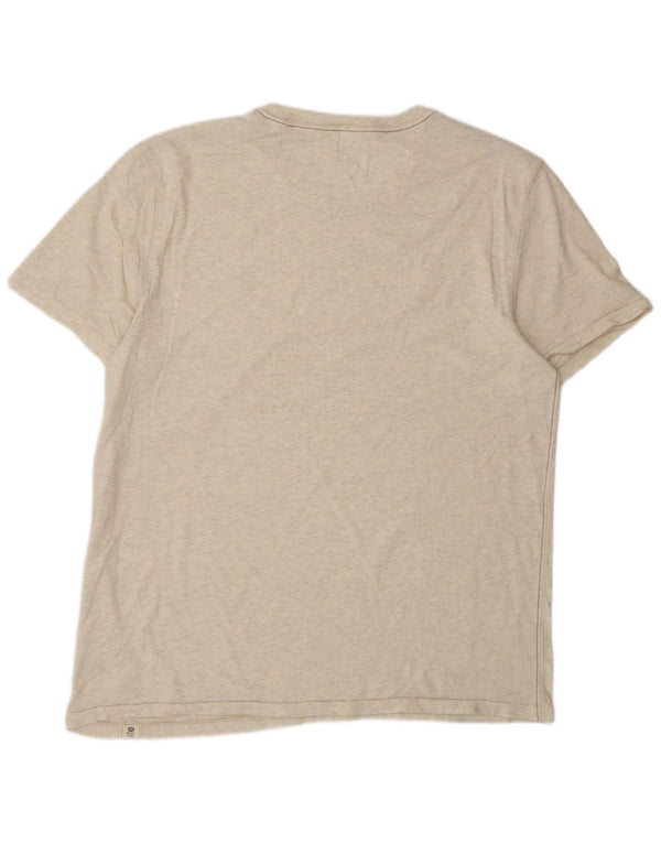 Fat Face Mens T-Shirt Top Large Beige Flecked Cotton