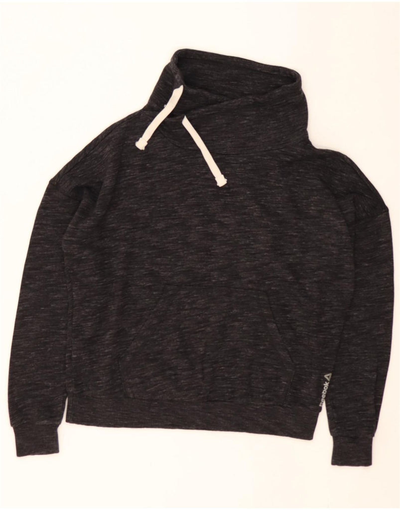 REEBOK Womens Oversized Sweatshirt Jumper UK 12/14 Medium Grey Flecked Vintage Reebok and Second-Hand Reebok from Messina Hembry 