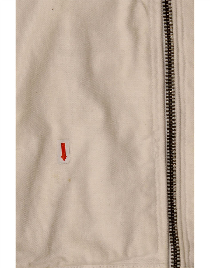 AMERICANINO Mens Bomber Jacket UK 36 Small White Cotton