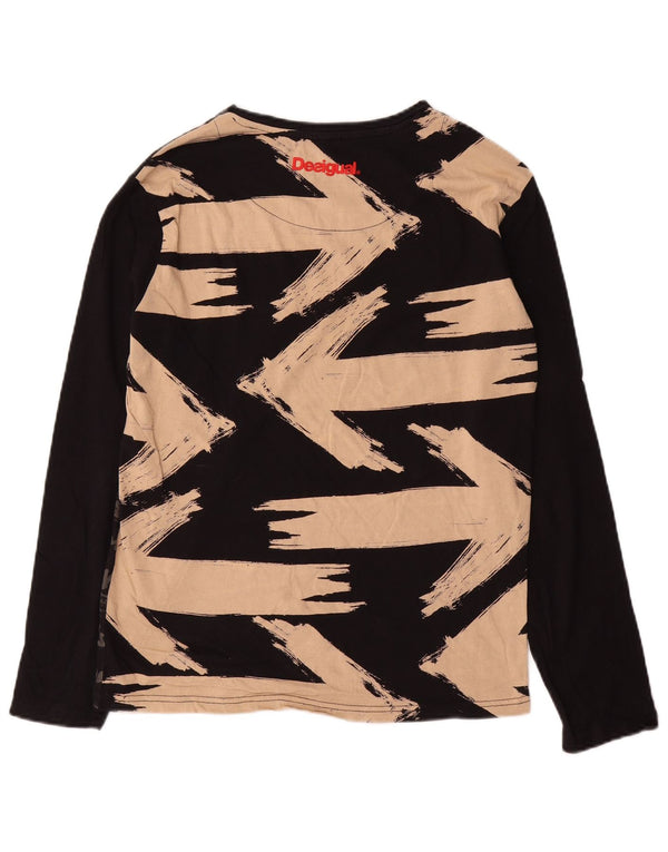 Desigual Mens Graphic Top Long Sleeve Medium Black Cotton