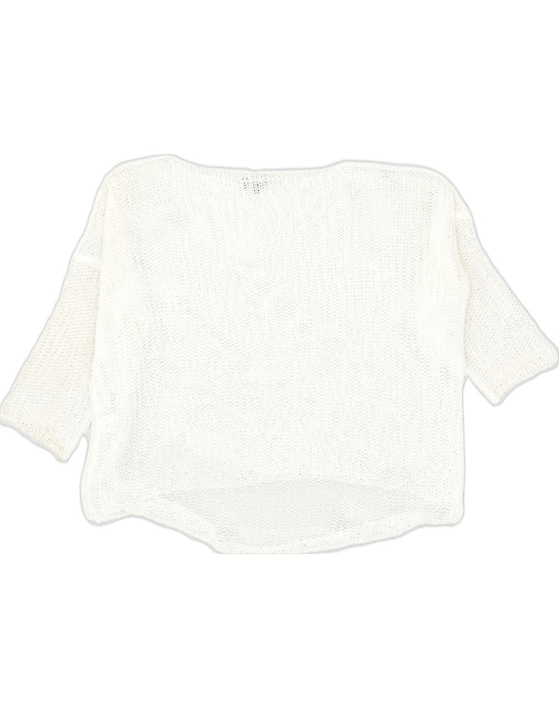 PHASE EIGHT Womens Oversized Boat Neck Jumper Sweater UK 10 Small White | Vintage Phase Eight | Thrift | Second-Hand Phase Eight | Used Clothing | Messina Hembry 