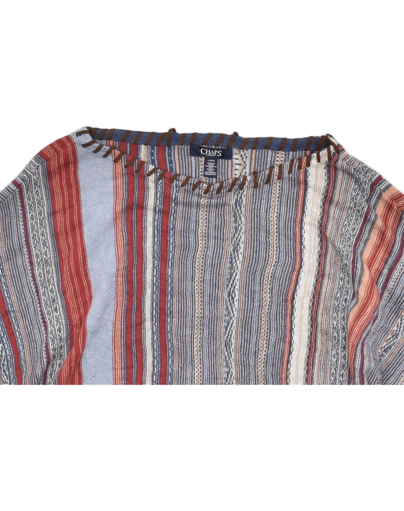 VINTAGE Womens Oversized Knit Blouse Top UK 16 Large Multicoloured Striped | Vintage | Thrift | Second-Hand | Used Clothing | Messina Hembry 