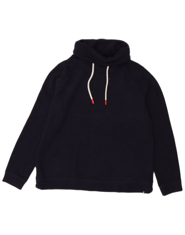 Joules Womens Roll Neck Sweatshirt Jumper UK 14 Large Navy Blue Cotton