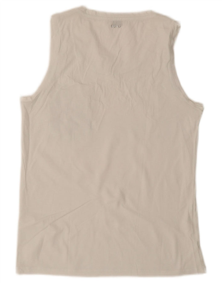 Liu Jo Womens Vest Top UK 12 Medium White Cotton