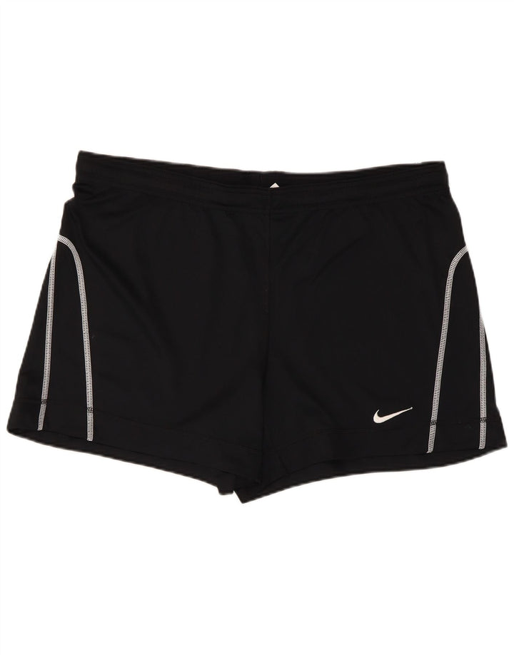 NIKE Womens Dri Fit Sport Shorts UK 16/18 Large  Black Polyester