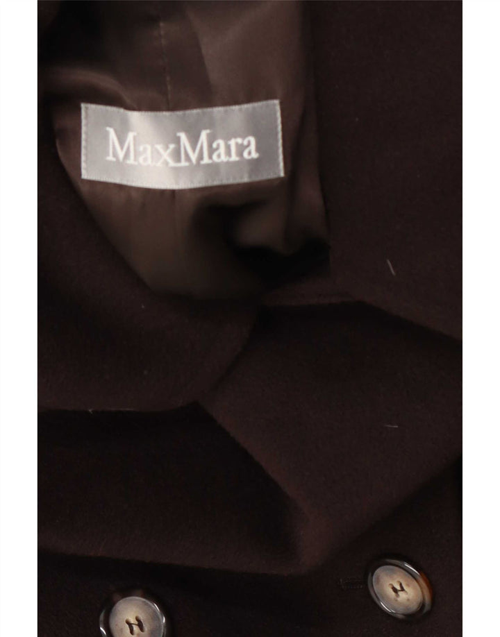 Max Mara Womens Oversized Double Breasted Coat UK 16 Large Brown