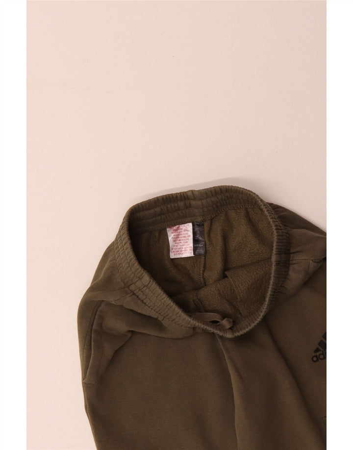 ADIDAS Boys Cargo Tracksuit Trousers Joggers 11-12 Years  Khaki Cotton