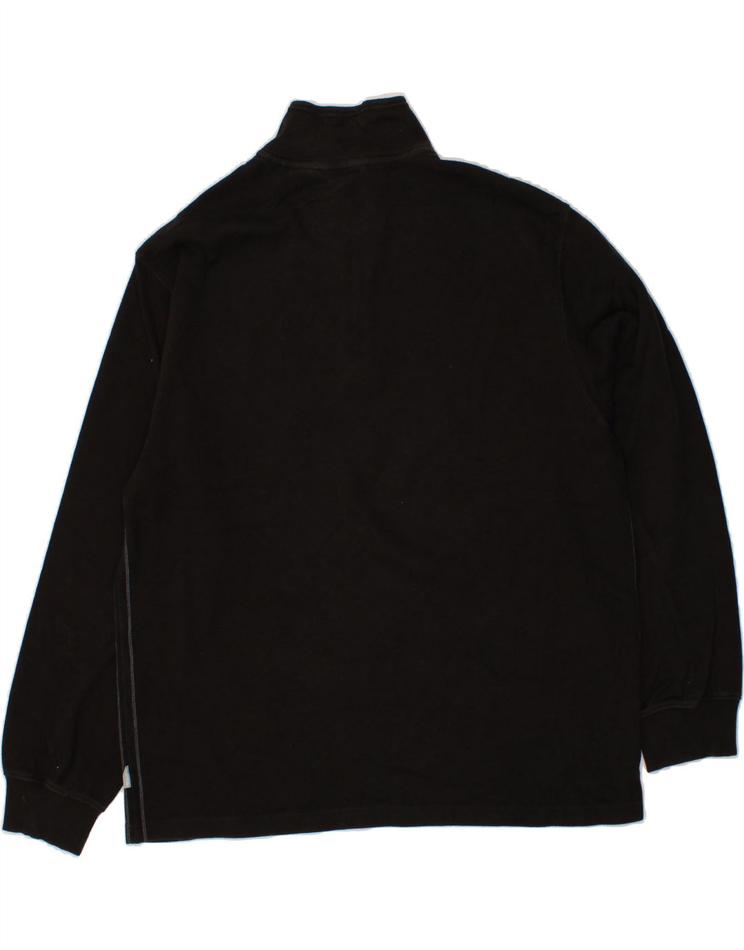 IZOD Mens Tall Zip Neck Sweatshirt Jumper 2XL Black Cotton Vintage Izod and Second-Hand Izod from Messina Hembry 