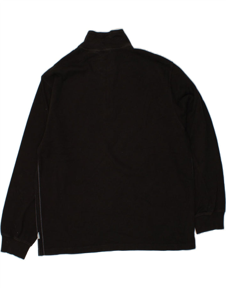 IZOD Mens Tall Zip Neck Sweatshirt Jumper 2XL Black Cotton Vintage Izod and Second-Hand Izod from Messina Hembry 