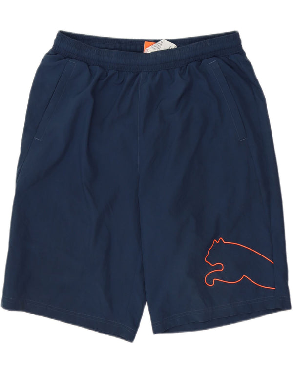 Puma Mens Graphic Sport Shorts Large  Navy Blue Polyester