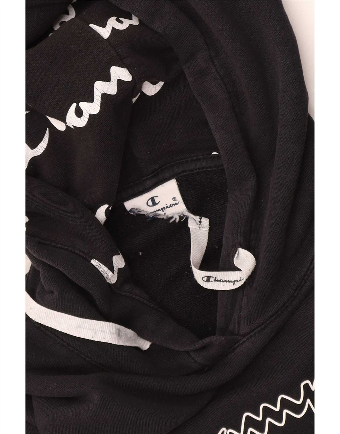 Champion Mens Graphic Hoodie Jumper Small Black