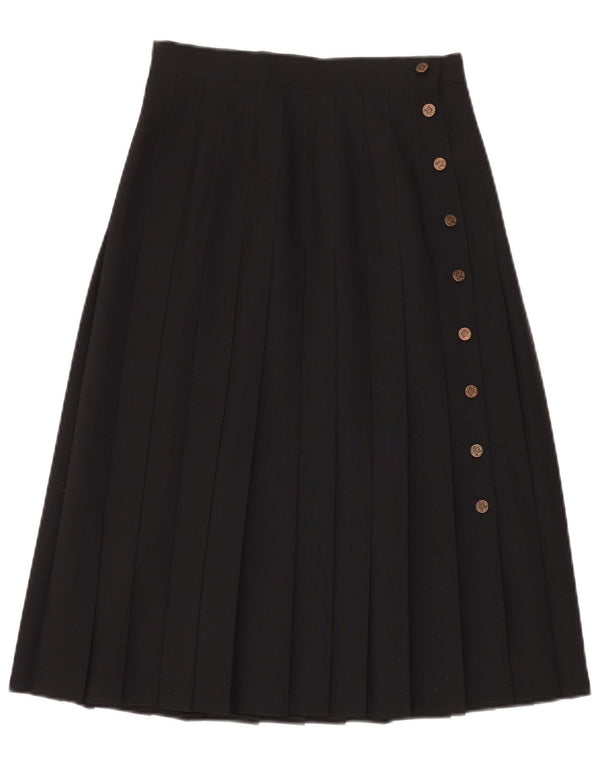 St. Bernard Womens High Waist Pleated Skirt UK 12 Medium W26 Black