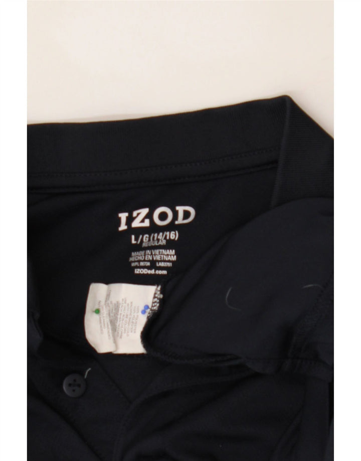 IZOD Boys Regular Polo Shirt 14-15 Years Large Black Polyester Vintage Izod and Second-Hand Izod from Messina Hembry 