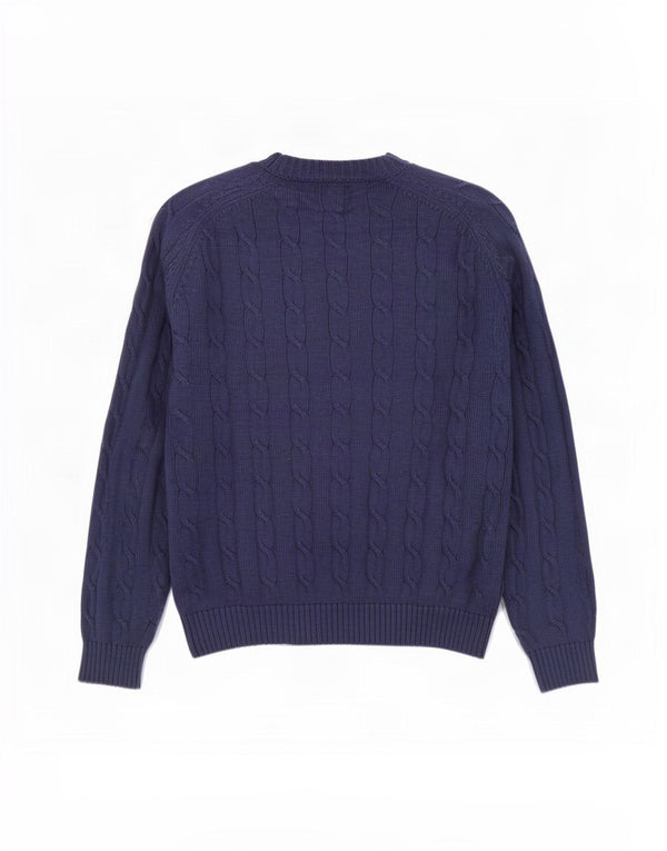 Kappa Mens Boat Neck Jumper Sweater Large Navy Blue Cotton