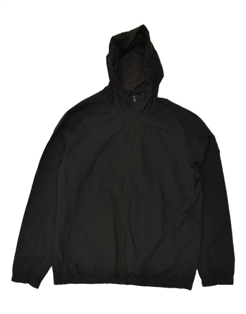 JACK & JONES Mens Hooded Rain Jacket UK 44 2XL Black Polyester | Vintage Jack & Jones | Thrift | Second-Hand Jack & Jones | Used Clothing | Messina Hembry 