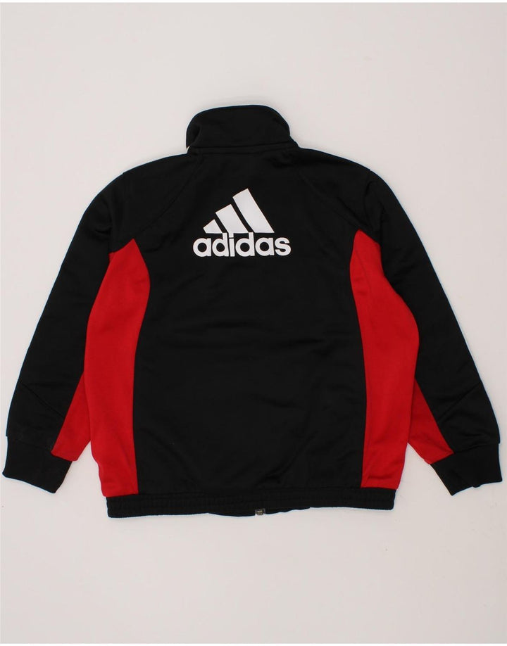 ADIDAS Boys Graphic Tracksuit Top Jacket 5-6 Years Black Colourblock Vintage Adidas and Second-Hand Adidas from Messina Hembry 