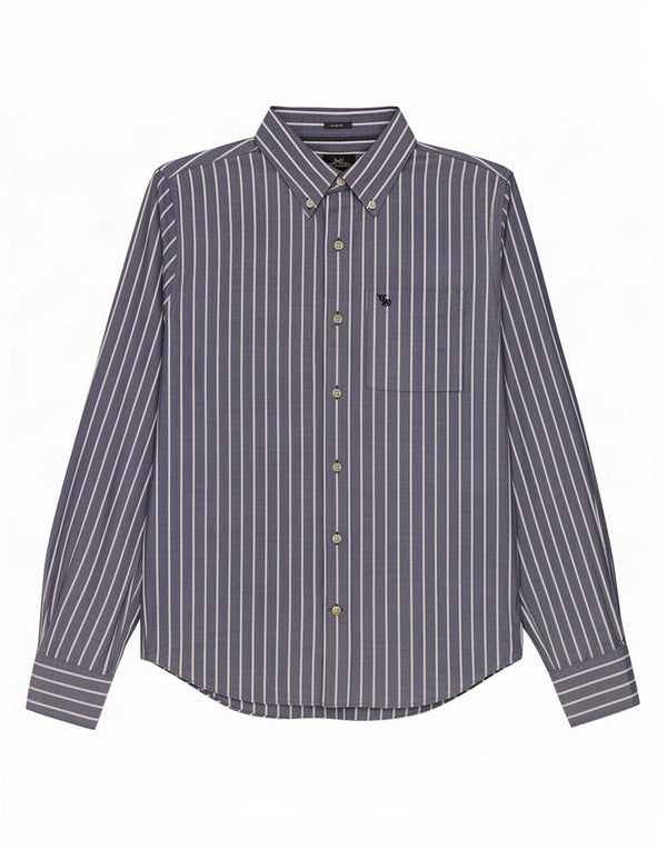 Abercrombie & Fitch Mens Muscle Shirt Large Blue Pinstripe Cotton