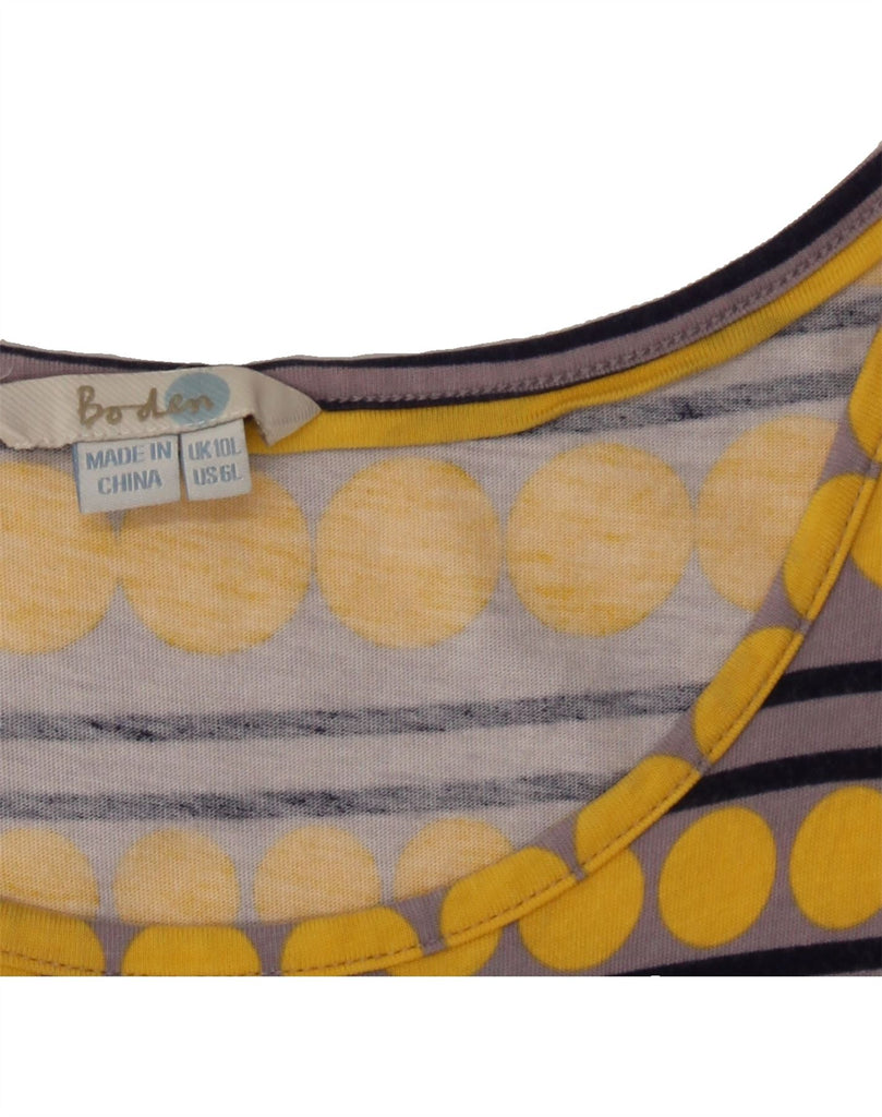 BODEN Womens Sleeveless A-Line Dress UK 10 Small Yellow Polka Dot Modal Vintage Boden and Second-Hand Boden from Messina Hembry 