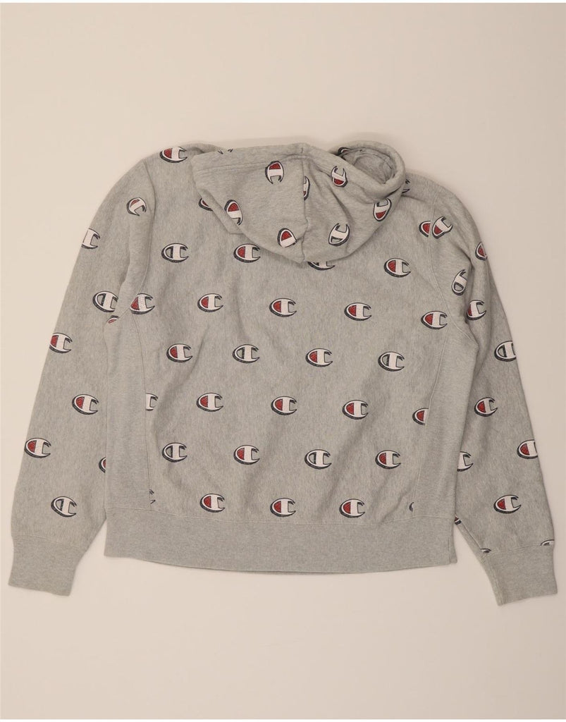 CHAMPION Mens Graphic Hoodie Jumper Large Grey Cotton Vintage Champion and Second-Hand Champion from Messina Hembry 