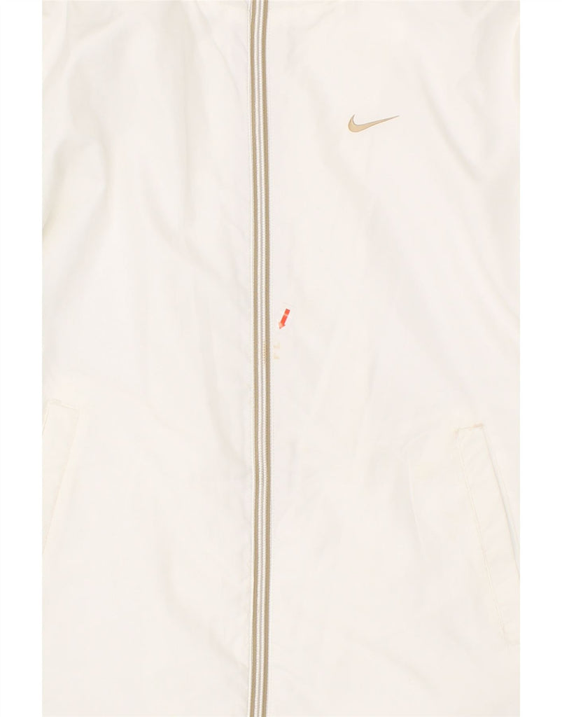 NIKE Womens Tracksuit Top Jacket UK 14/16 Large White Polyester | Vintage Nike | Thrift | Second-Hand Nike | Used Clothing | Messina Hembry 