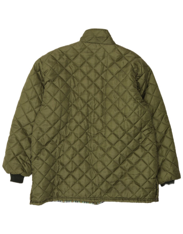 VINTAGE Mens Quilted Jacket UK 42 XL Khaki Polyester