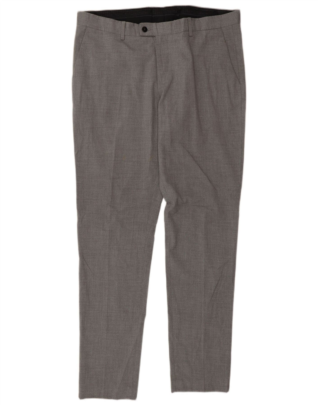 Zara Mens Slim Suit Trousers EU 46 XL W36 L33 Grey Polyester