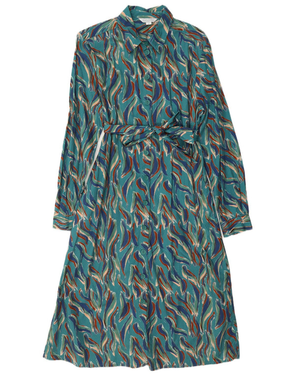 Country Collection Womens Long Sleeve Shirt Dress UK 14 Medium Turquoise