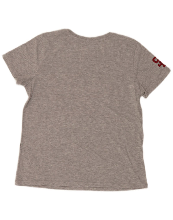 Superdry Womens Graphic T-Shirt Top UK 14 Large Grey