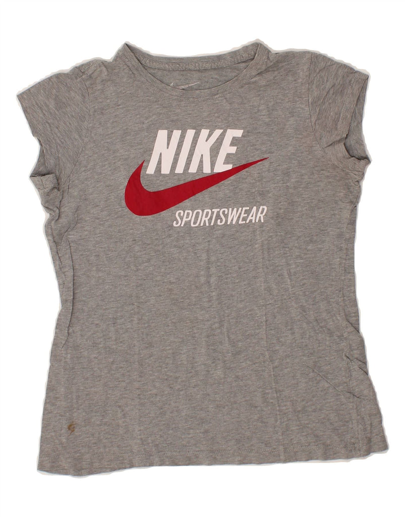 NIKE Girls Graphic T-Shirt Top 13-14 Years Grey Vintage Nike and Second-Hand Nike from Messina Hembry 