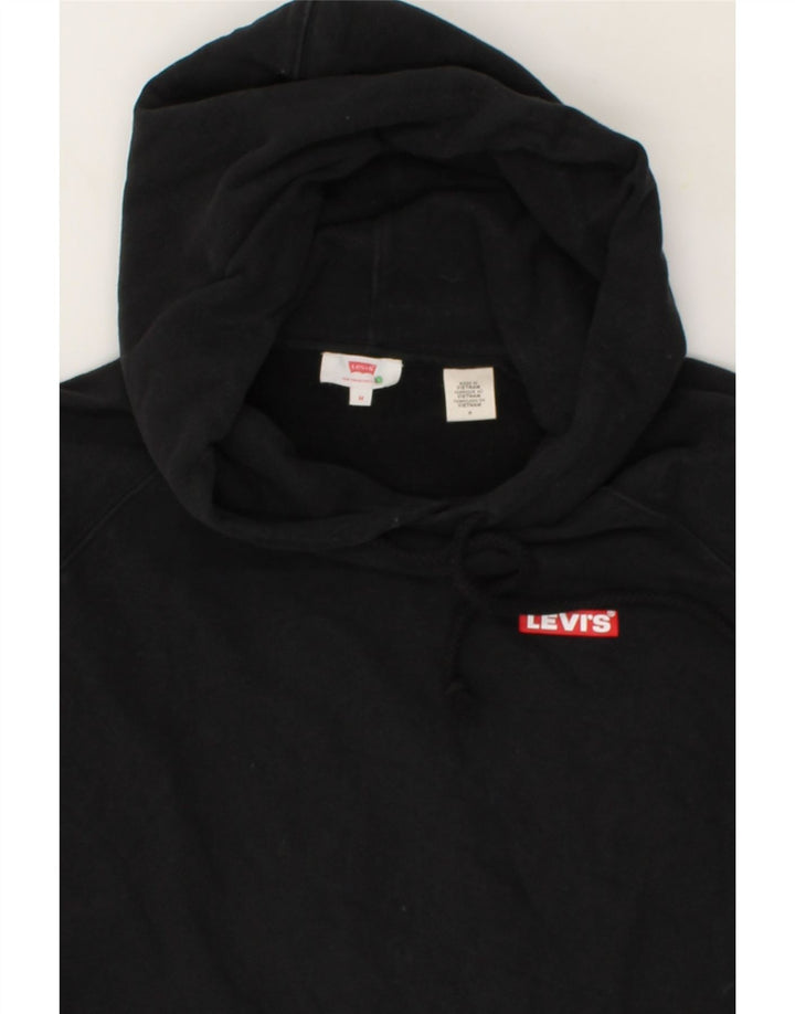 LEVI'S Womens Oversized Graphic Hoodie Jumper UK 14 Medium Black Cotton Vintage Levi's and Second-Hand Levi's from Messina Hembry 