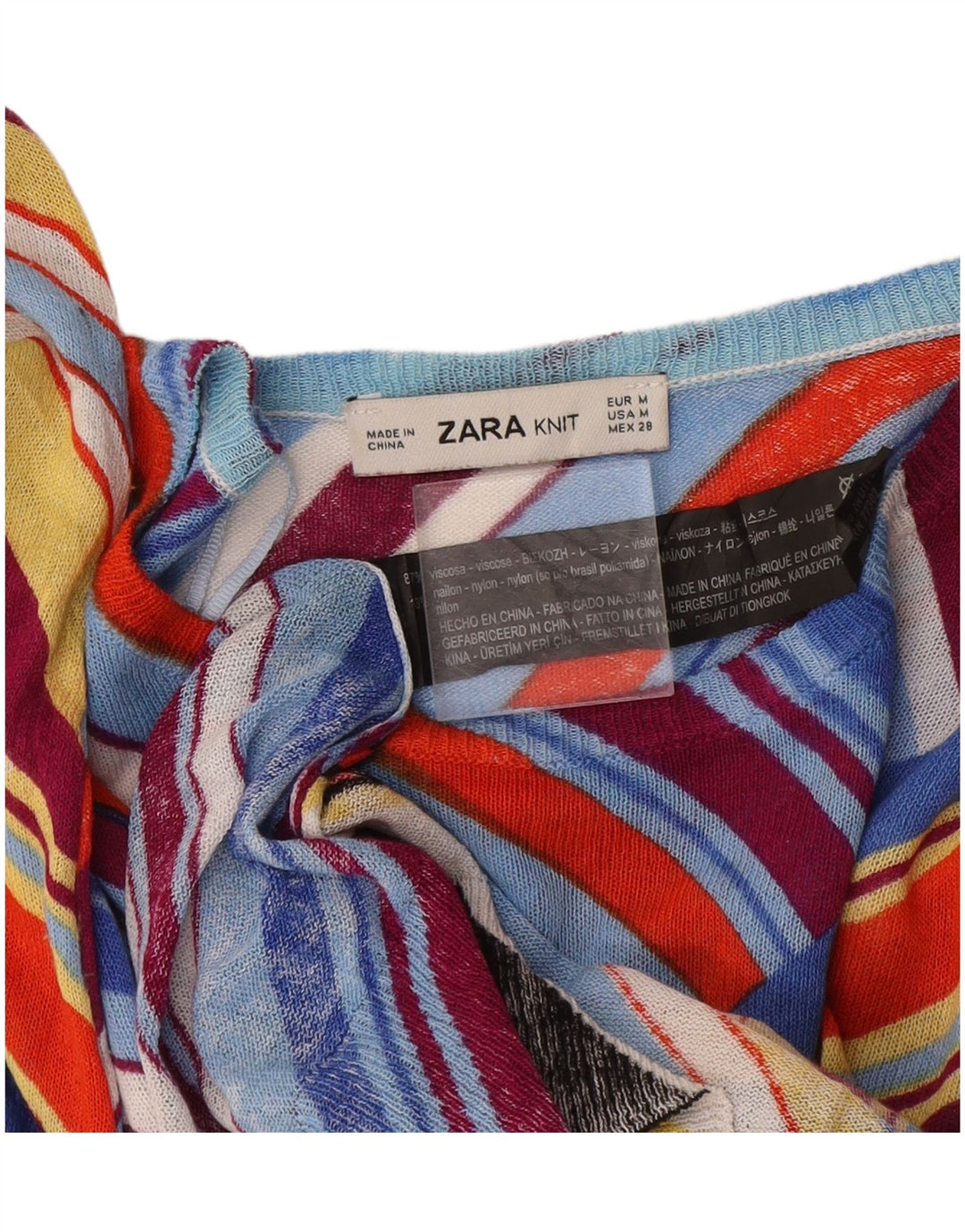 Zara Womens Boat Neck Jumper Sweater UK 12 Medium Multicoloured Striped