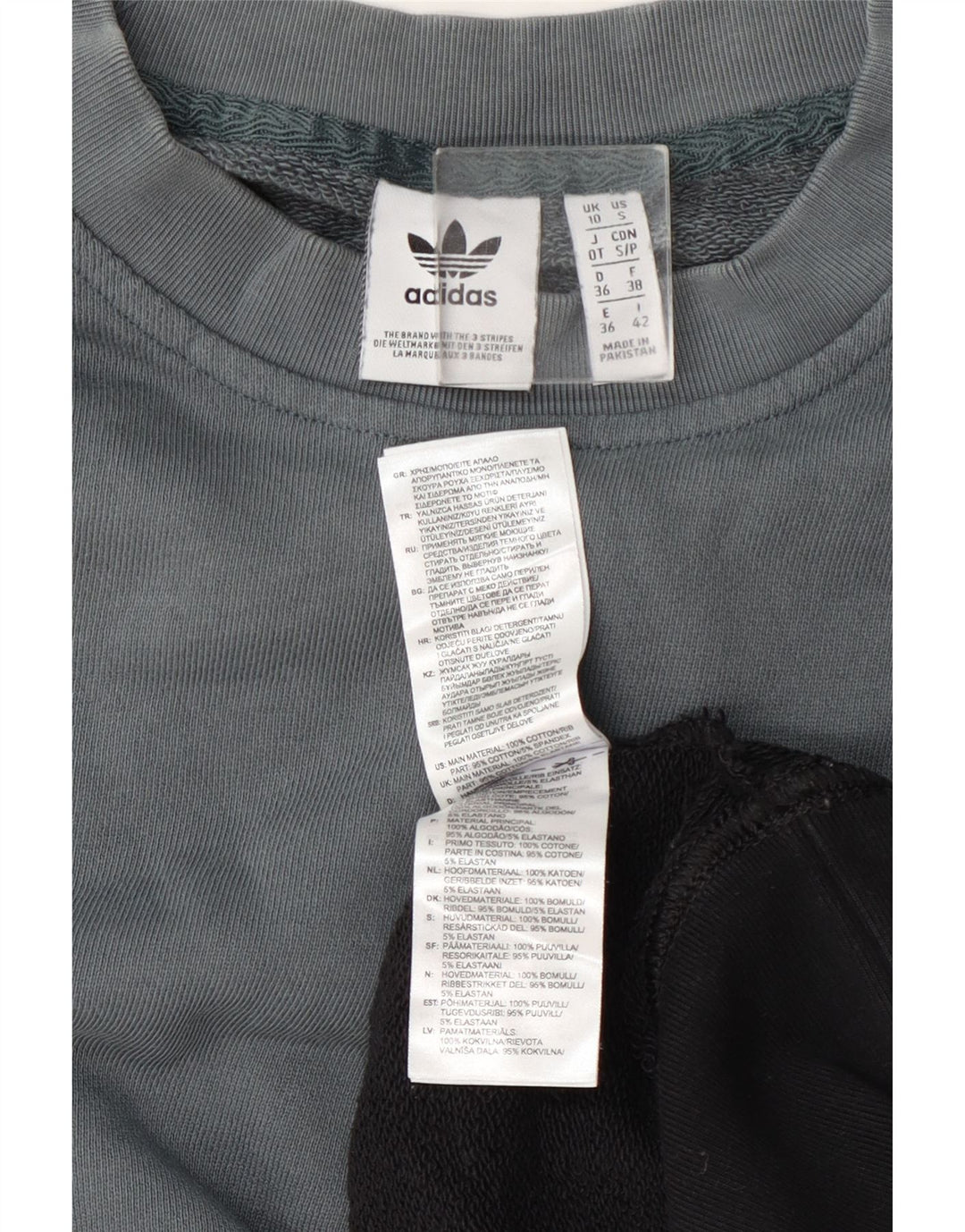 Adidas Womens Graphic Sweatshirt Jumper UK 10 Small Grey Colourblock