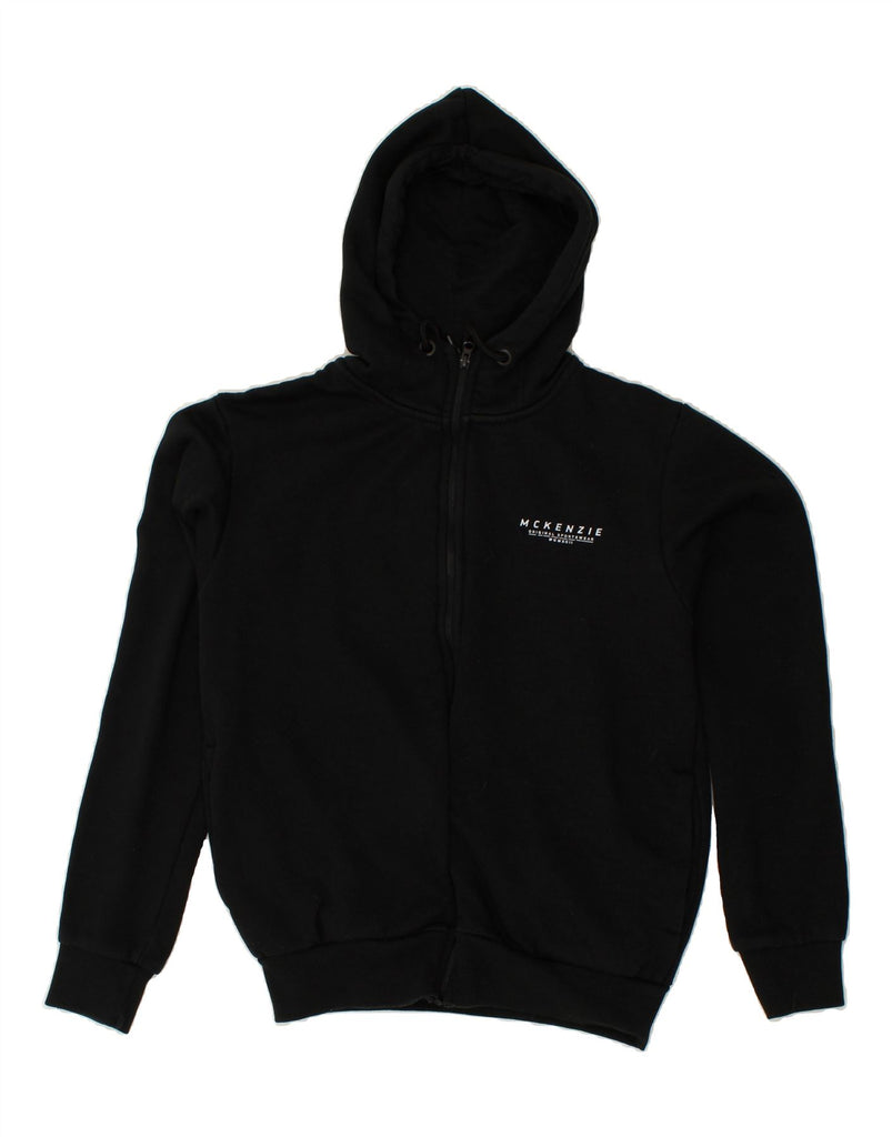 MCKENZIE Mens Zip Hoodie Sweater Medium Black Cotton | Vintage Mckenzie | Thrift | Second-Hand Mckenzie | Used Clothing | Messina Hembry 