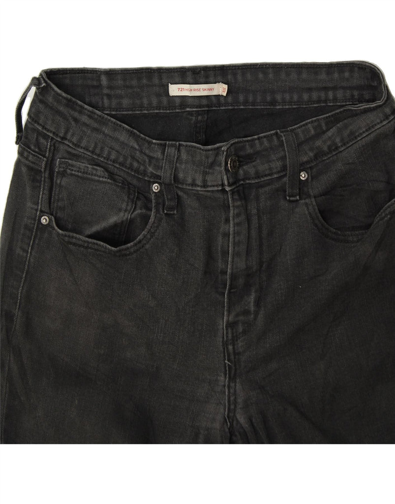LEVI'S Womens 721 High Rise Skinny Jeans W30 L29 Black Cotton Vintage Levi's and Second-Hand Levi's from Messina Hembry 