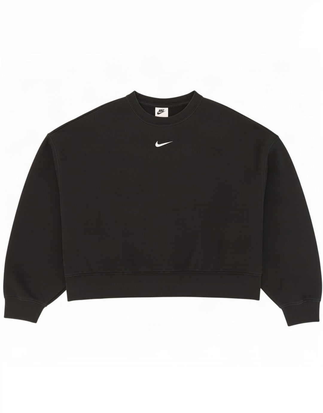 Nike Womens Oversized Sweatshirt Jumper UK 10 Small Black Cotton