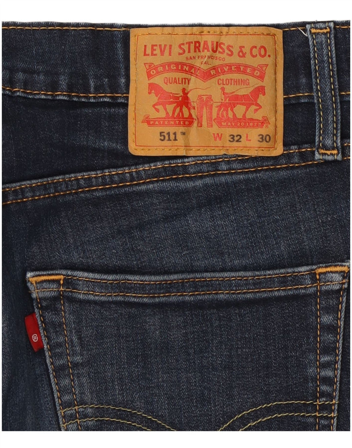 Levi's Mens 511 Slim Jeans W32 L30 Navy Blue Cotton