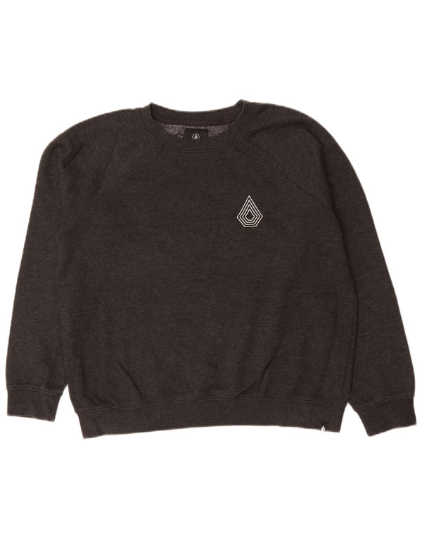 Volcom Womens Sweatshirt Jumper US 8 Medium Grey Cotton