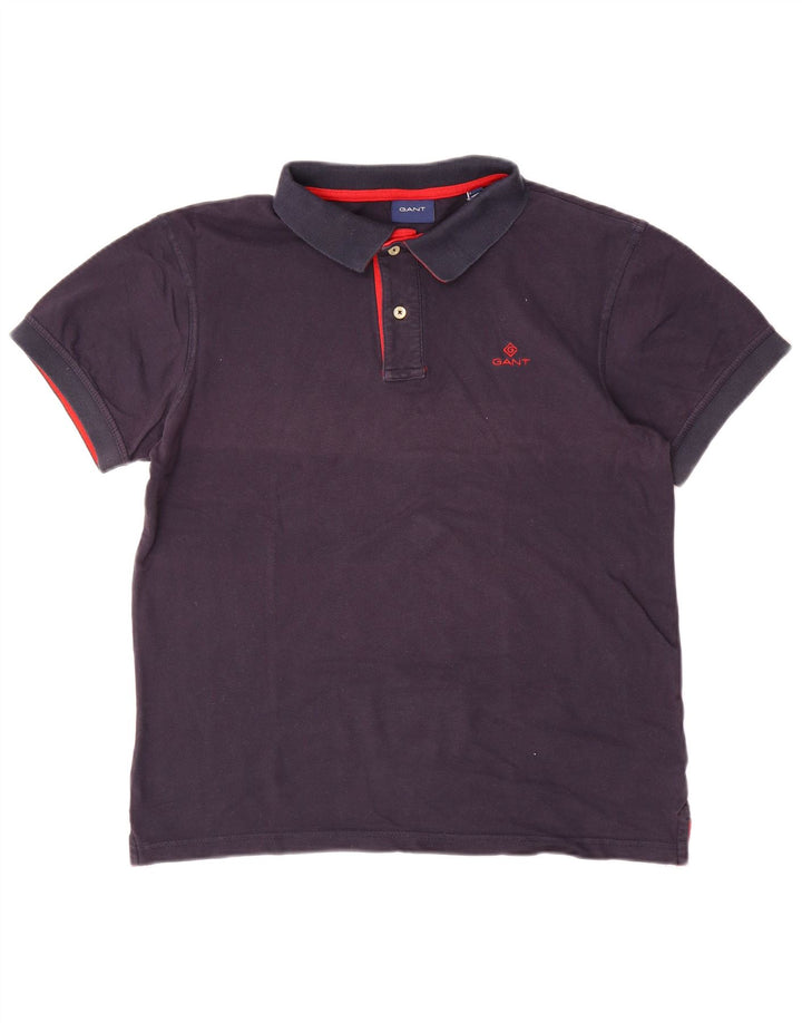 Gant Mens Polo Shirt Medium Navy Blue Cotton