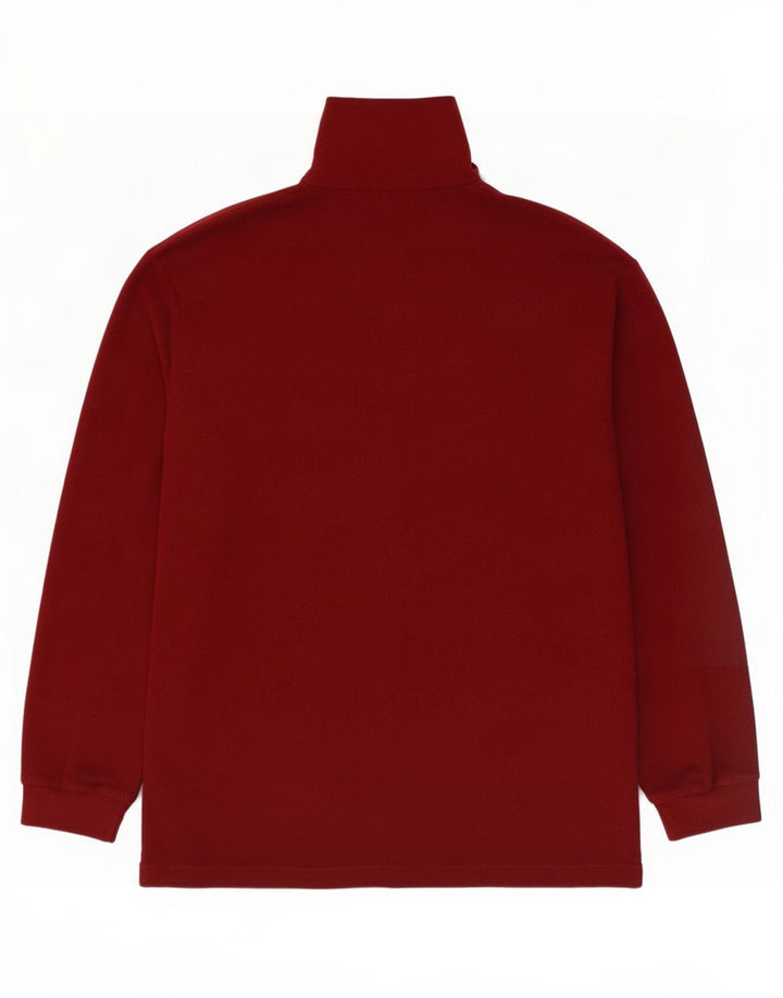 Sergio Tacchini Mens Zip Neck Fleece Jumper XL Maroon Polyester