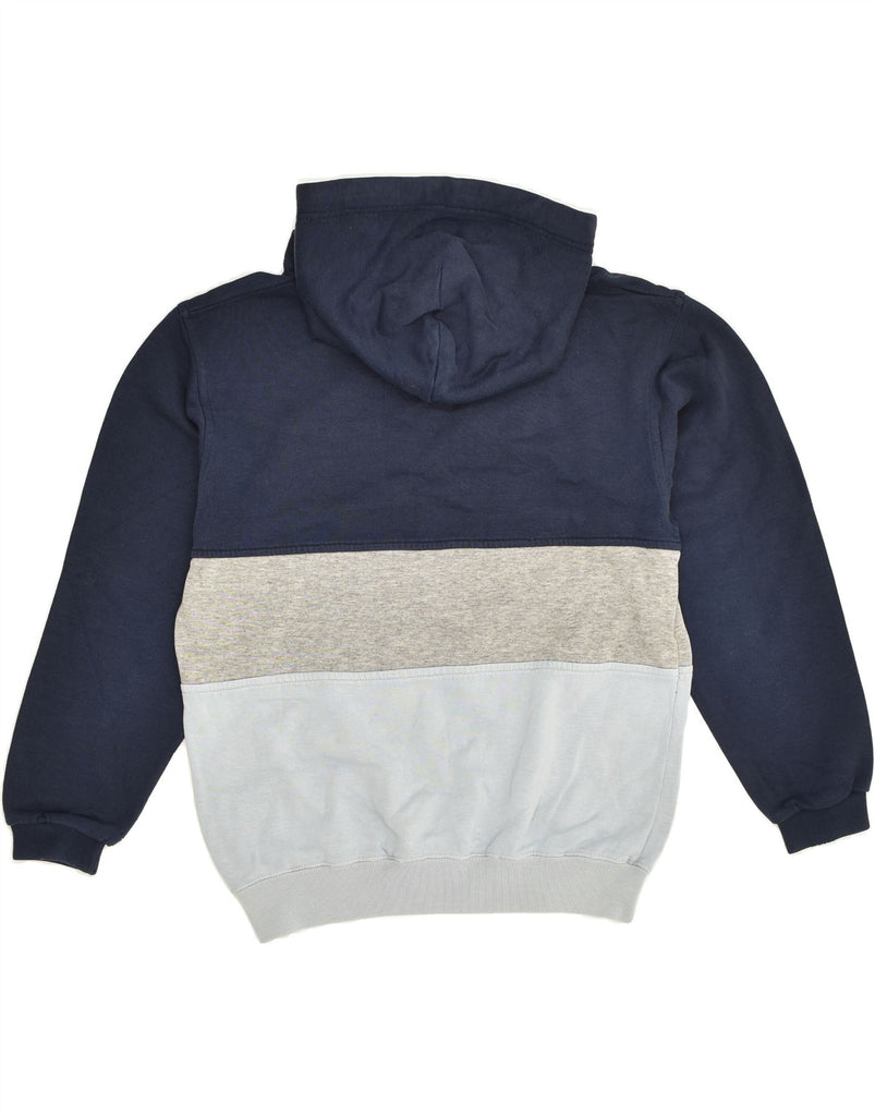 CHAMPION Girls Graphic Hoodie Jumper 9-10 Years Navy Blue Colourblock | Vintage Champion | Thrift | Second-Hand Champion | Used Clothing | Messina Hembry 