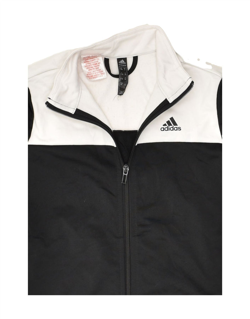 ADIDAS Boys Tracksuit Top Jacket 9-10 Years Black Colourblock Polyester | Vintage Adidas | Thrift | Second-Hand Adidas | Used Clothing | Messina Hembry 