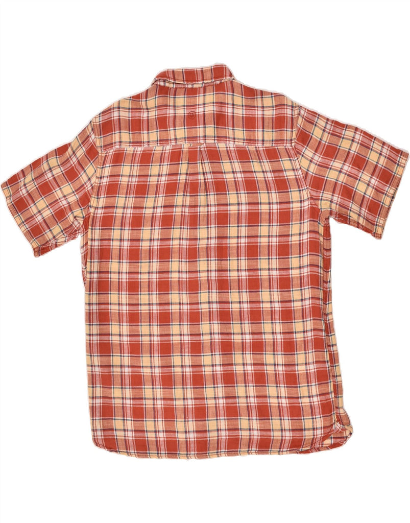 FAT FACE Mens Short Sleeve Shirt Large Orange Check Cotton | Vintage Fat Face | Thrift | Second-Hand Fat Face | Used Clothing | Messina Hembry 