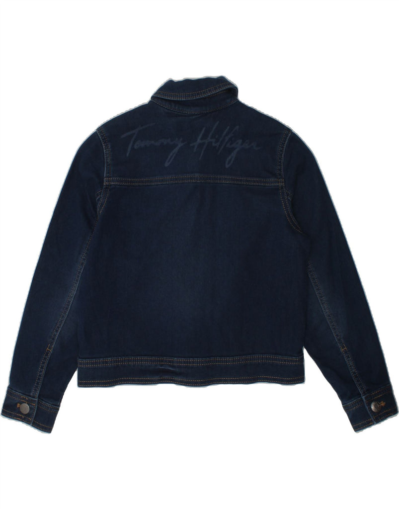 TOMMY HILFIGER Girls Denim Jacket 6-7 Years Small Navy Blue Cotton | Vintage Tommy Hilfiger | Thrift | Second-Hand Tommy Hilfiger | Used Clothing | Messina Hembry 