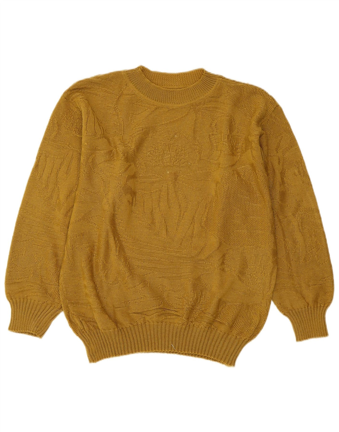 VINTAGE Womens Crew Neck Jumper Sweater UK 14 Medium Yellow