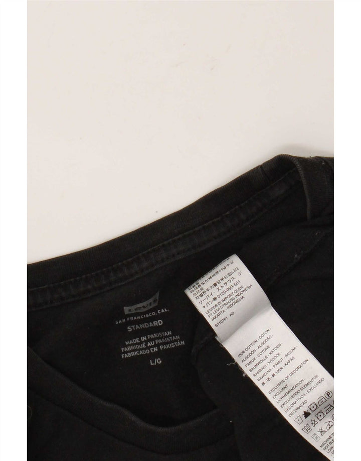 Levi's Mens Standard T-Shirt Top Large Black Cotton